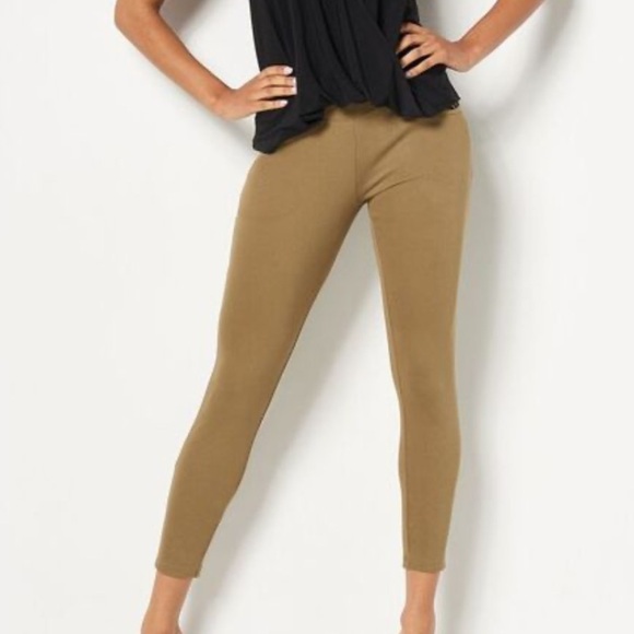 Women with Control Pants - Women With Control Plus 28WP Olive Petite St.Tropez Twill Pockets Leggings NWT
